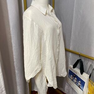 Anthropologie NWT Ivory Sheer Top - Size S